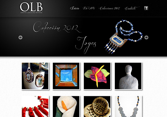 Sitio web portafolio para diseñadora de joyas. Diseño, armado y programación de la web y el sistema autoadministrable.