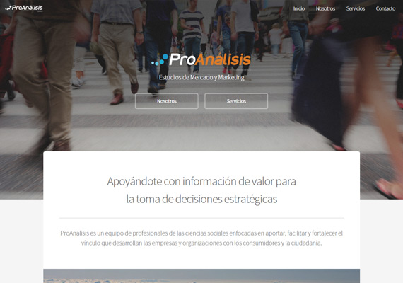 Web corporativa para ProAnálisis. Marketing y estudios de mercado.